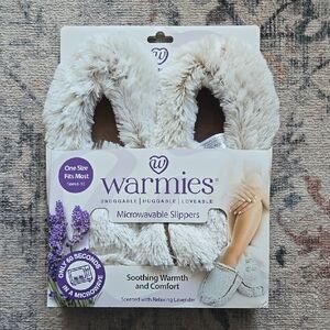 NEW Warmies Microwavable Slippers - Beige